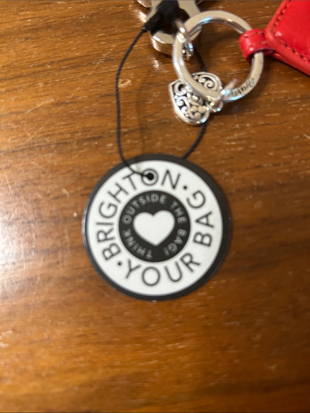 Brighton Red and Pink Letter E Bag Charm - Picture 2 of 6